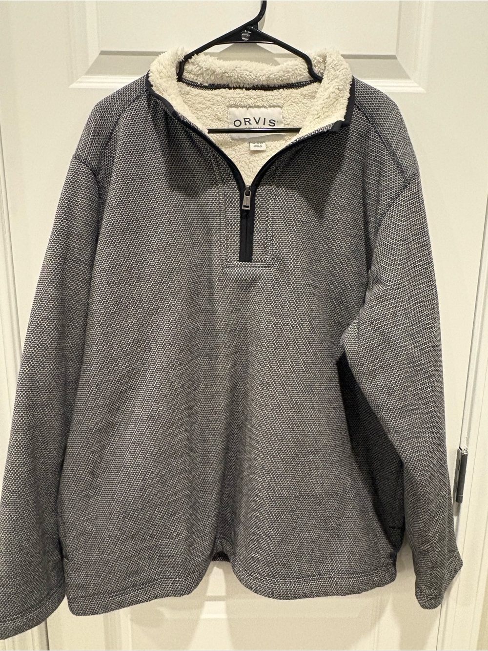 Orvis Men's Gray Half-Zip Sherpa Pullover